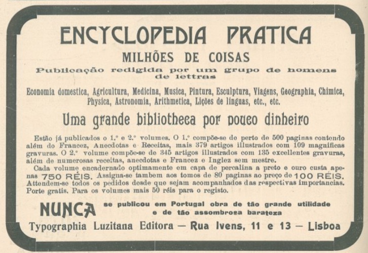 Anuncio da Encyclopedia Pratica