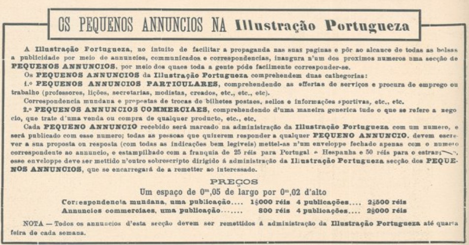 Anúncio sobre anúncios Anúncio com condições para anunciantes