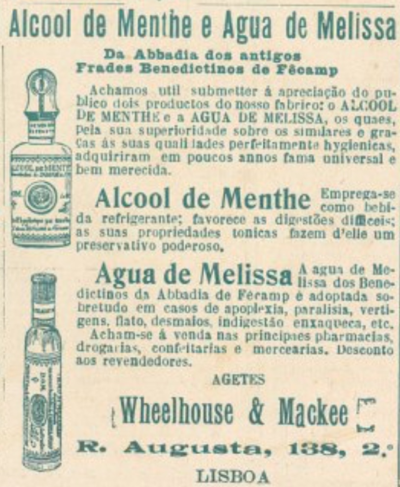 Alcool de Menthe e Agua de Melissa