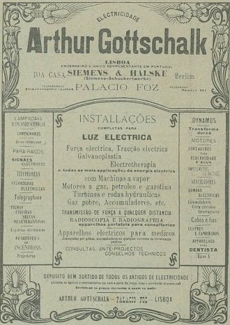 Anúncio de instalações eléctricas Arthur Gottschalk